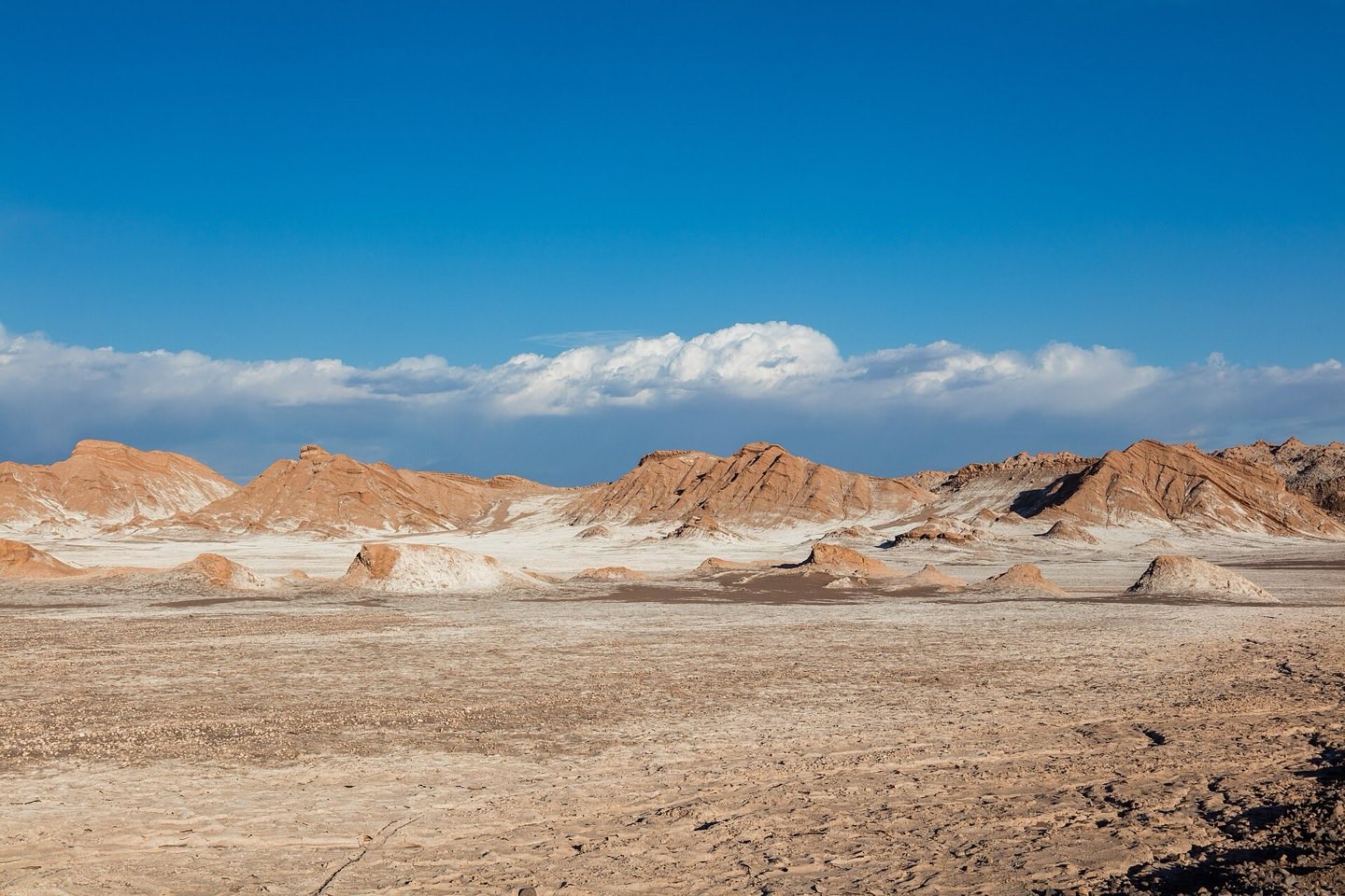 Eroded ridges and dunes of the Valle de la Luna