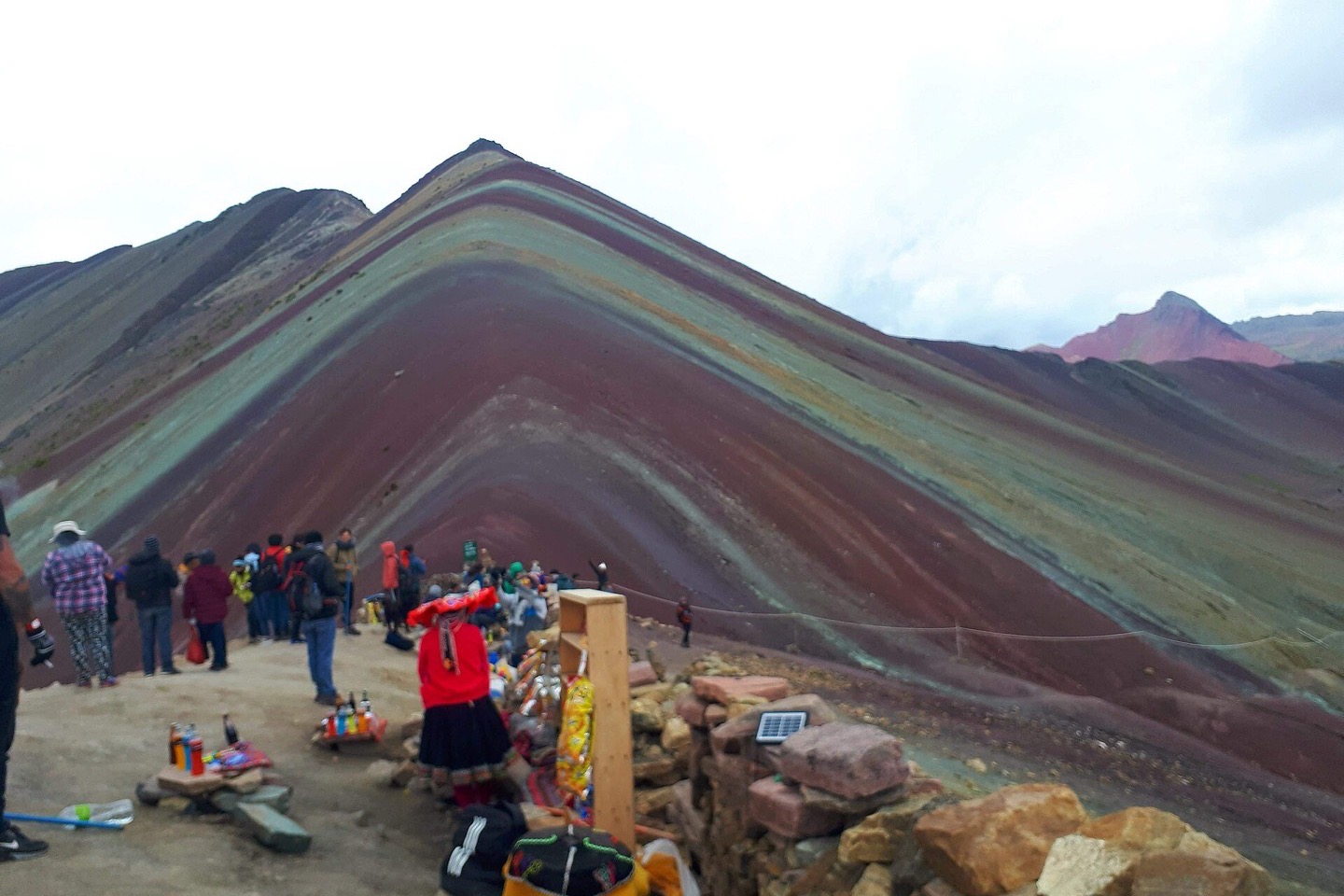 The striped red, ochre and green slopes of Vinicunca